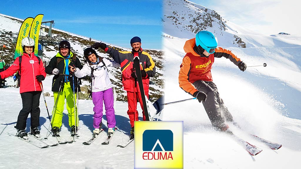 Curso de esqui sabados en la Pinilla o Valdesqui. ski en Madrid.