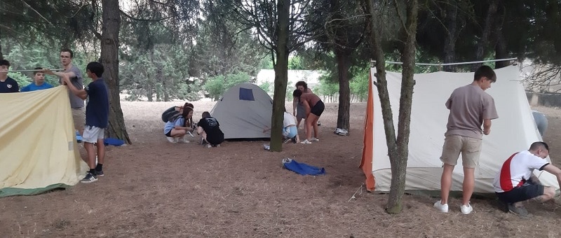 campamento de verano en Salamanca tiendas